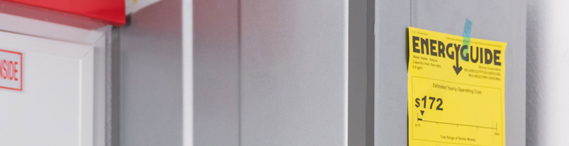 EnergyGuide on appliance